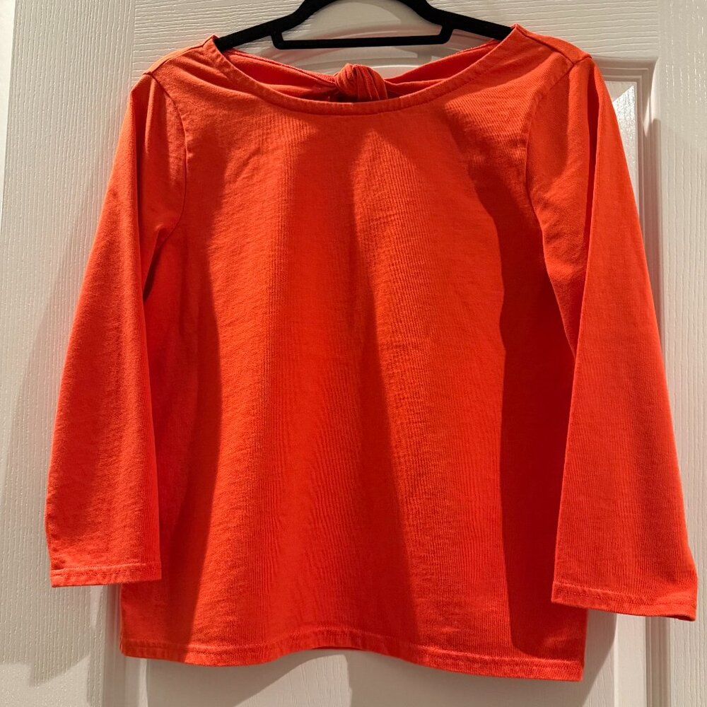 JCrew | Tie-back Cut-out Mariner Shirt | Bright Orange | Size S